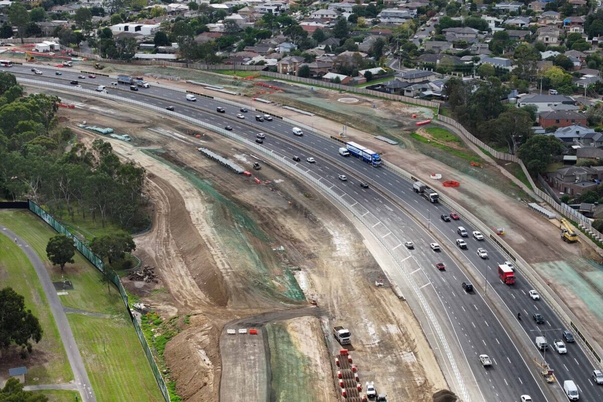 Eastern Freeway Upgrades near Estelle Street. Image: Gamuda