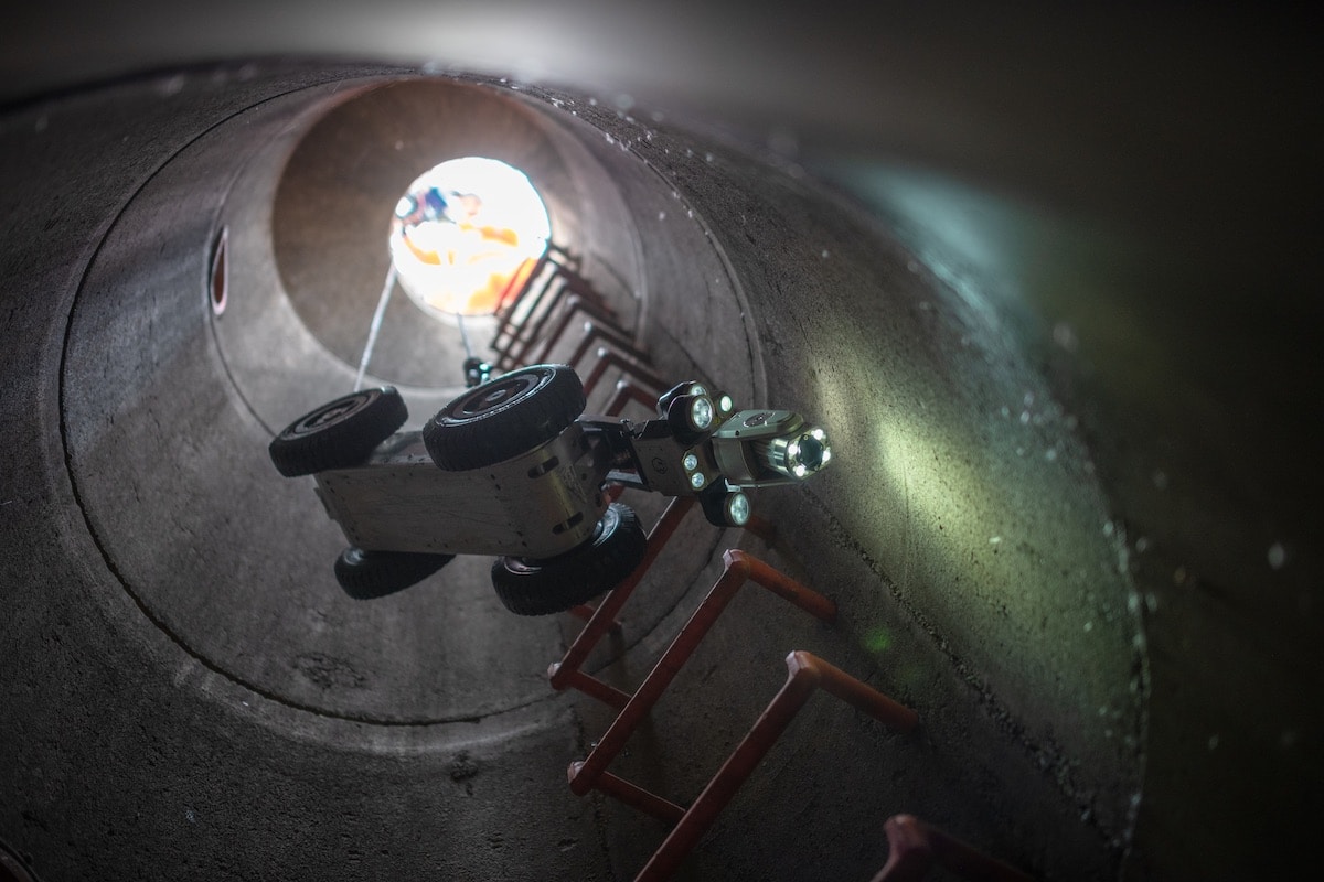 A ROVION sewer crawler being deployed. Image: SECA