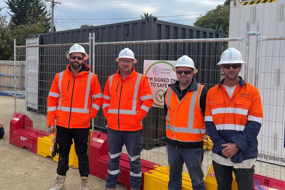 The Tunnelling Solutions team at Estelle Street. Image: Tunnelling Solutions
