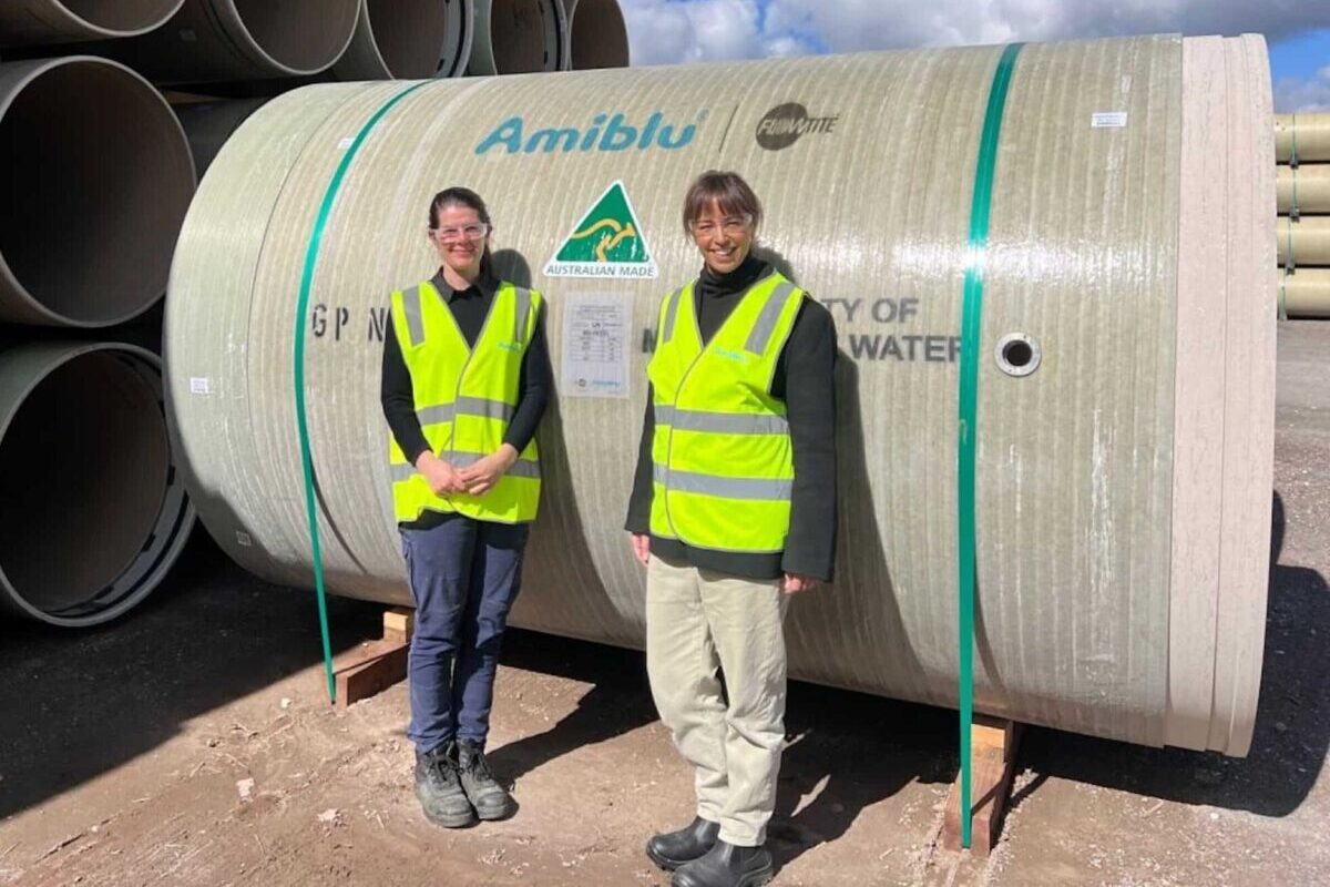 Operations Manager Sara De Vries and Finance Manager Liz Judd. Image: Amiblu