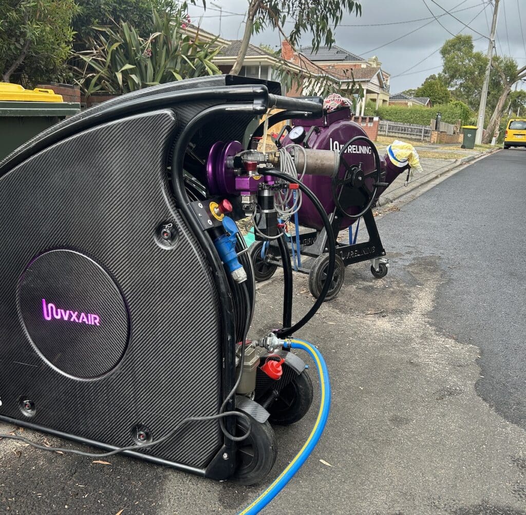 The UVXAIR at work on site for Drain Surgery.
