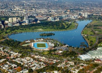 Albert Park viewed from the air.