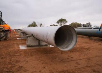 Concrete pipes for the Morgan to Whyalla Pipeline.