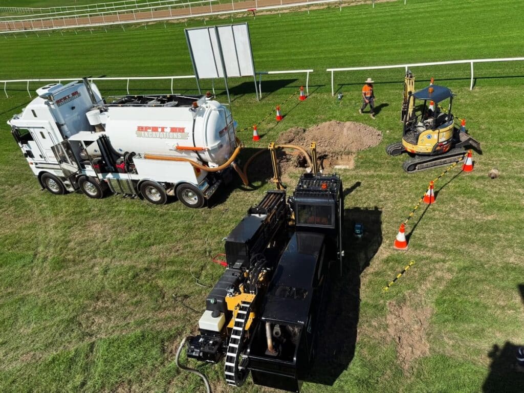 Installing a water main and irrigation pipeline at Hawkesbury Racecource.