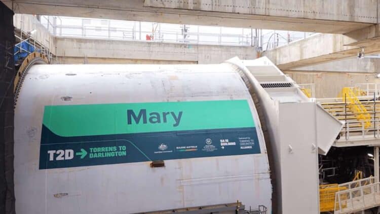 Tunnel boring machine Mary in Adelaide.