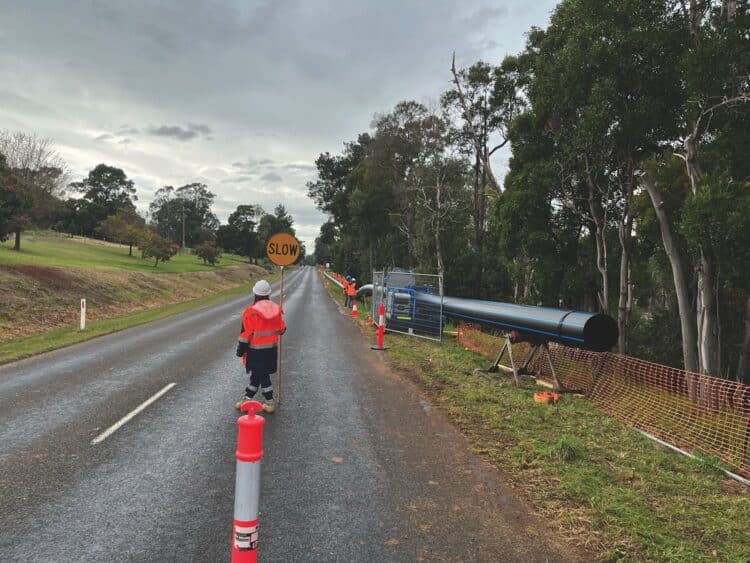 Pipe installation in Gippsland.