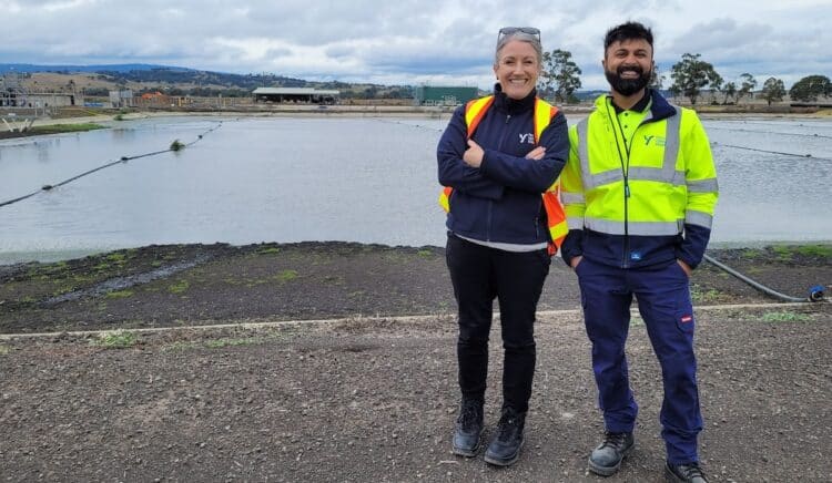 Fennessy with Yunal Kumar – Yarra Valley Water Recycled Water Treatment Plant Engineer.