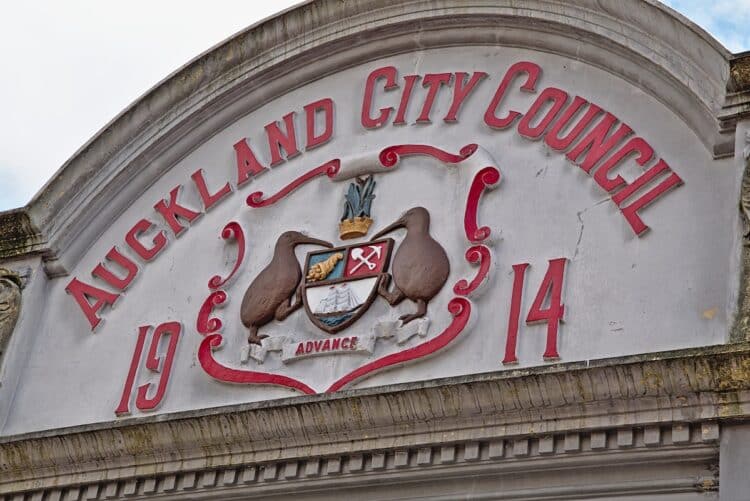 A heritage sign for the old Auckland City Council.
