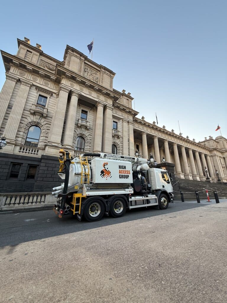 DiggerVac 7000 outside Parliament House in Melbourne.