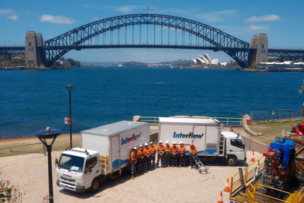 Interflow team celebrates a job well done.
