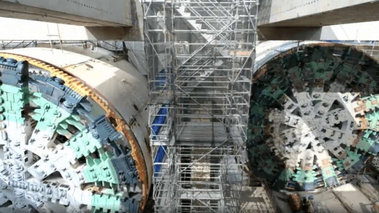 TBMs being assembled before embarking on their journeys in Adelaide.